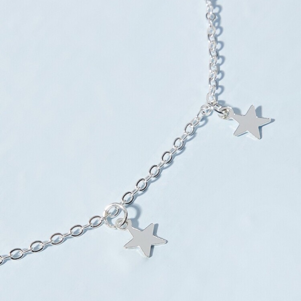 โจHPโจNEW Silver Dainty Star Charm Choker - Picture 4 of 4